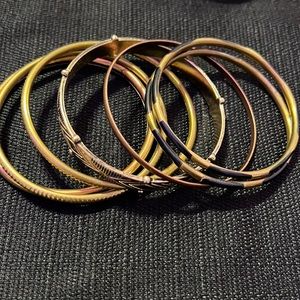 Claire’s gold burnished bangles